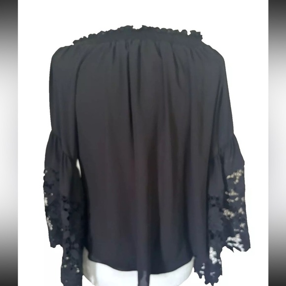 Joseph Ribkoff Off The Shoulder Lace Top Women's Sz 6 peasant boho Eye Lace VTG - Picture 2 of 13
